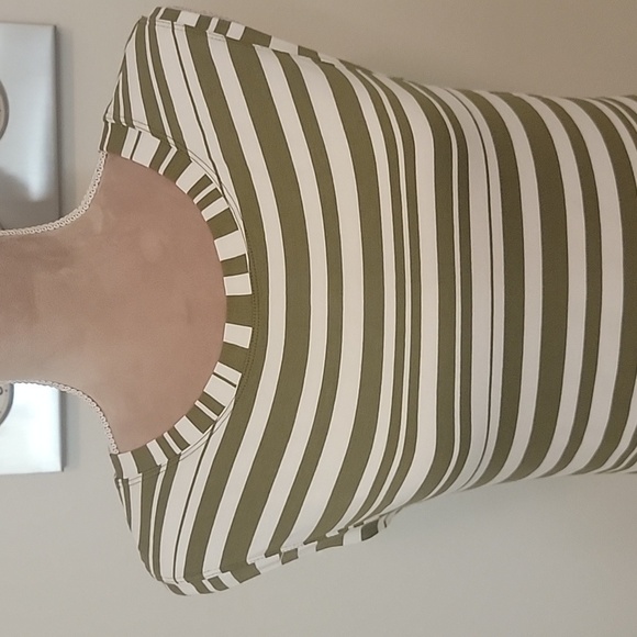 Trina Turk Zinnia Style Cream and Olive Green Striped Dress Size S, NWOT. - Picture 2 of 5